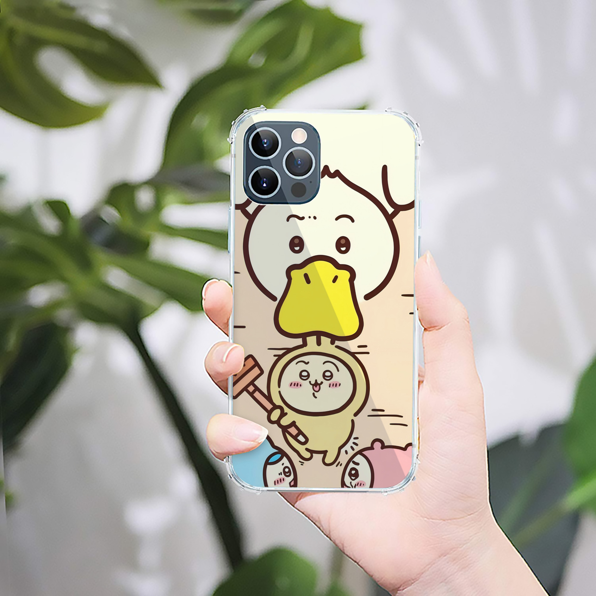 （画像用） ちいかわ Chii-kawa 【iPhone 12シリーズ対応】透明スマホケース（クリアソフトケース）